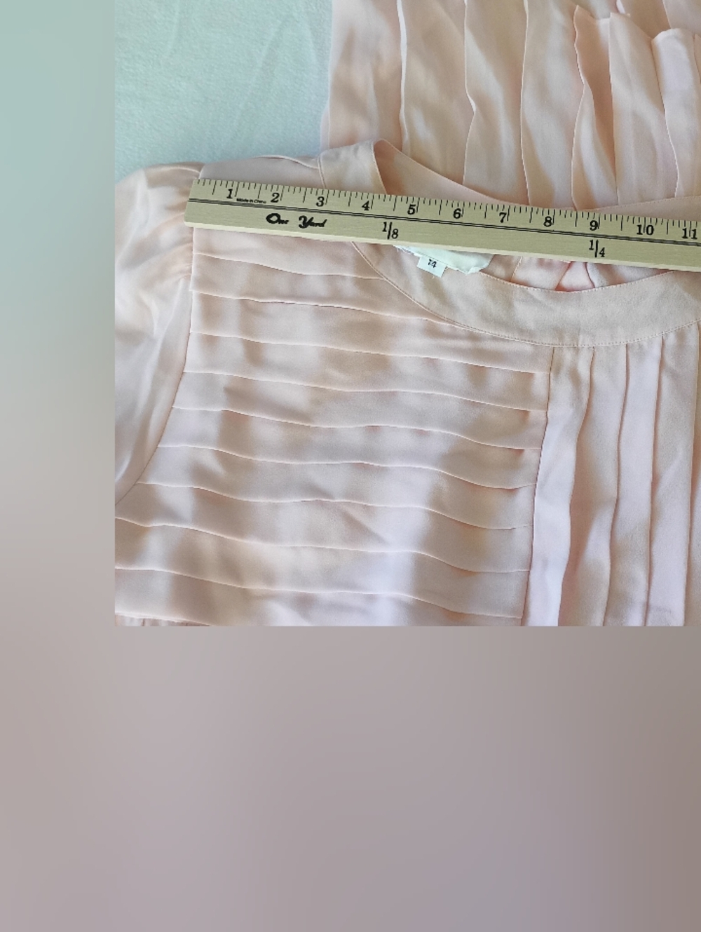 VTG Seret Dress Early 80’s 90s light pink sheer midi length sz 14 button back. - Picture 10 of 16